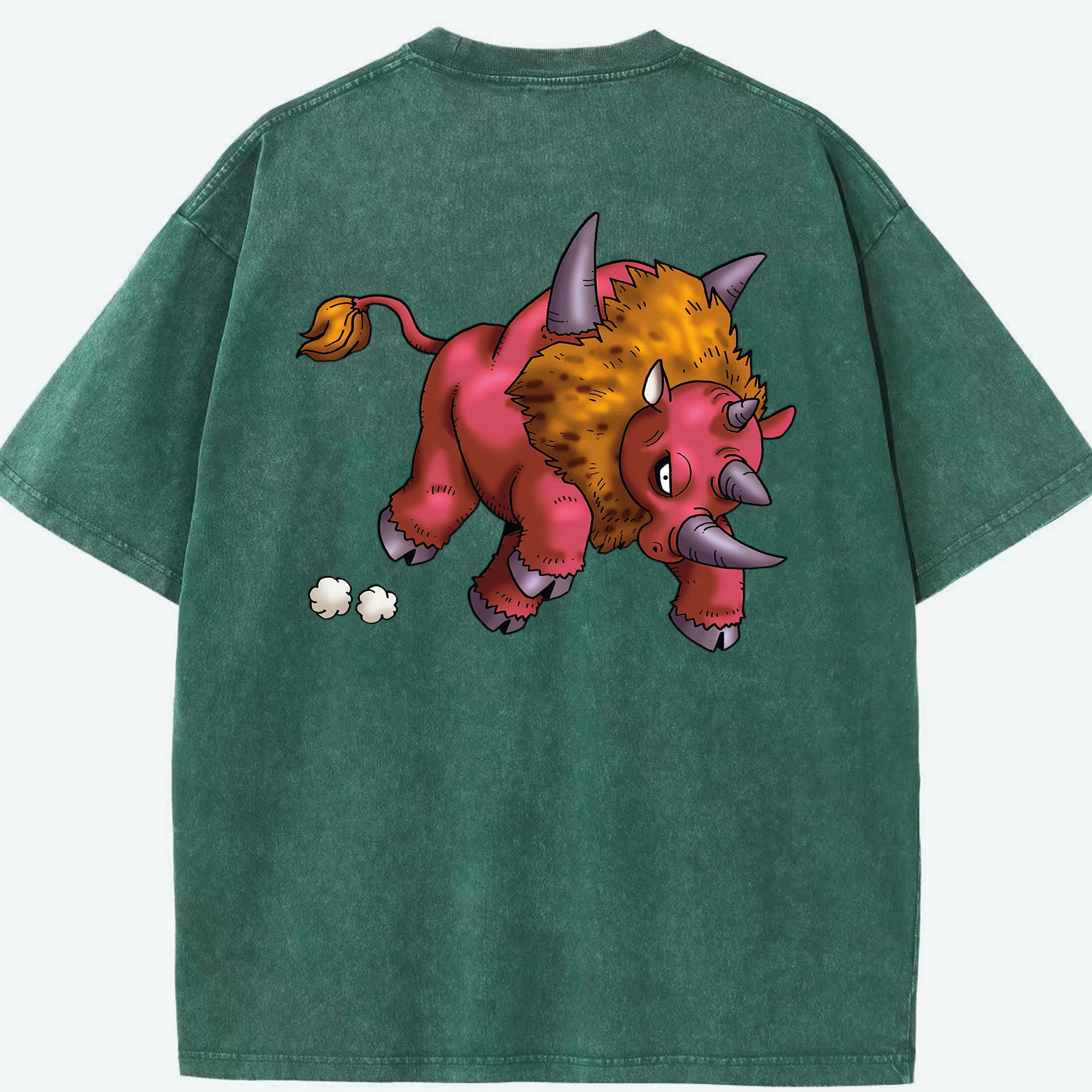 （画像用） ドラゴンクエスト Doragon Kuesuto Dragon Quest 綿100% ヴィンテージ風 半袖Tシャツ（背面プリント）